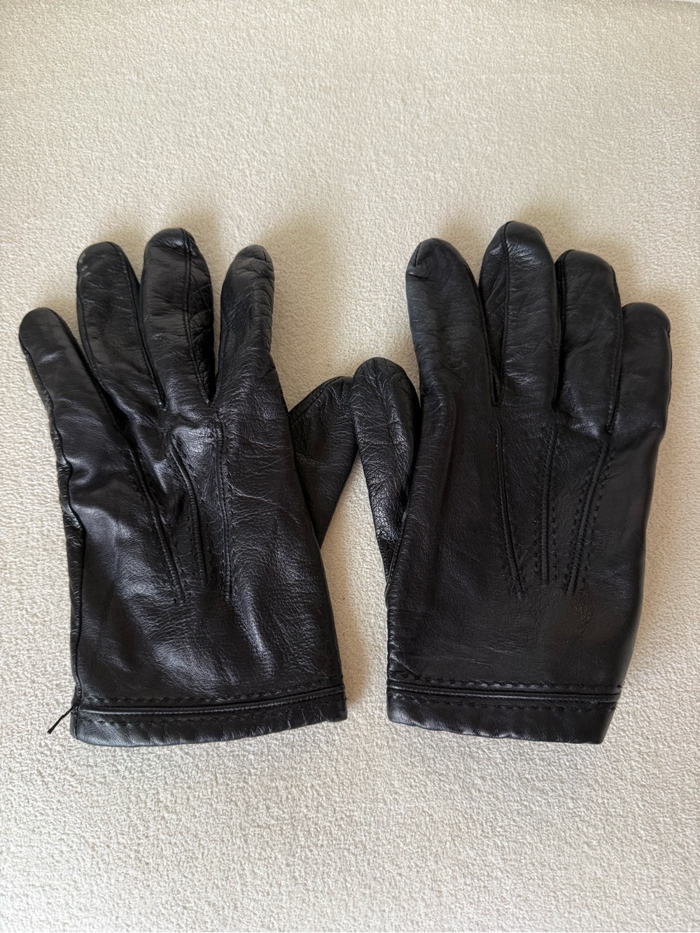 Johnston & Murphy Men's Black Leather Dress Gloves